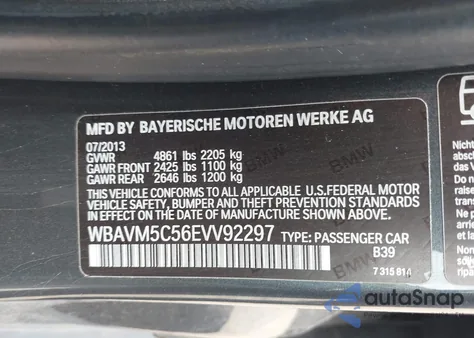 2014 BMW X1 xDrive35I from USA, damaged, VIN WBAVM5C56EVV92297